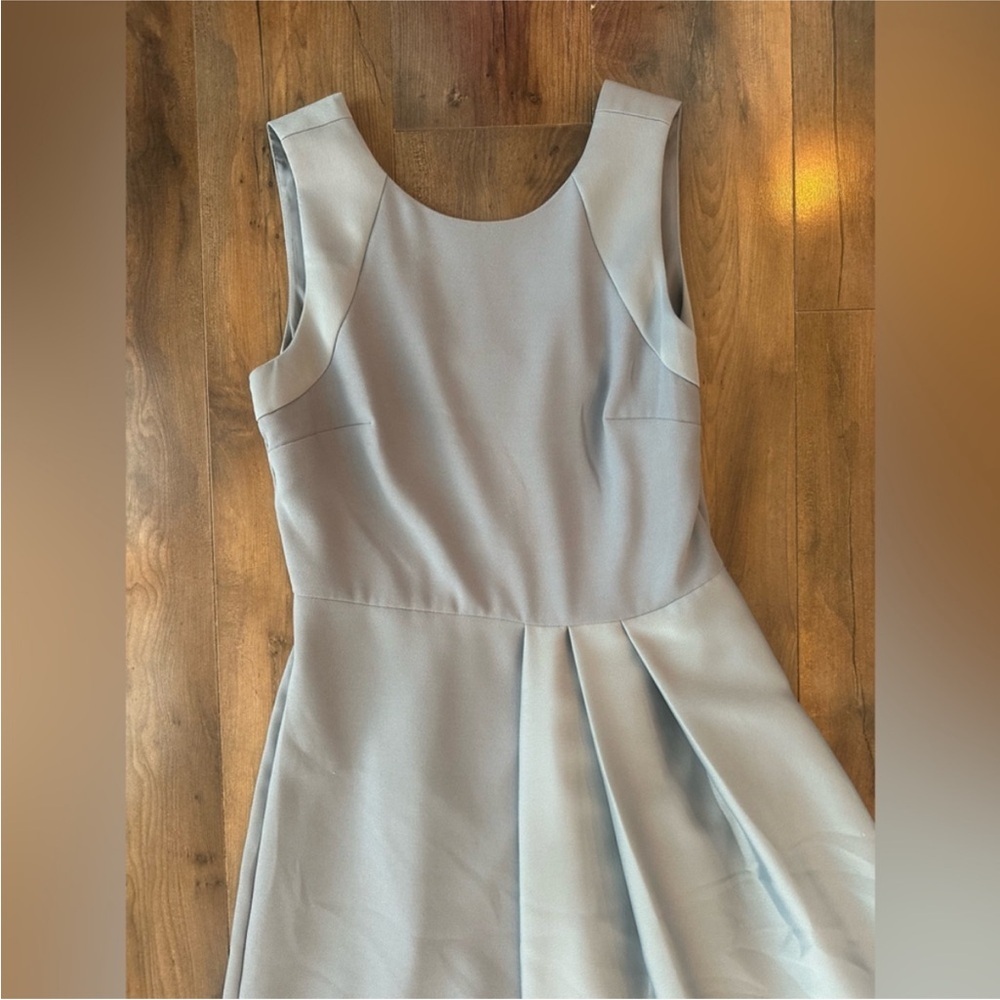 Banana Republic Gray Fit & Flare Midi Dress 0 Wedding Guest Bridesmaid - Picture 2 of 7